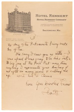 Lot #703 F. Scott Fitzgerald Autograph Letter Signed and Handwritten Poem: 