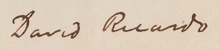 Lot #225 David Ricardo Rare Autograph Letter Signed on British Banking: 