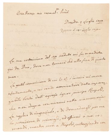 Lot #700 Giacomo Casanova Rare Autograph Letter Signed on European Wars and Politics - Image 1