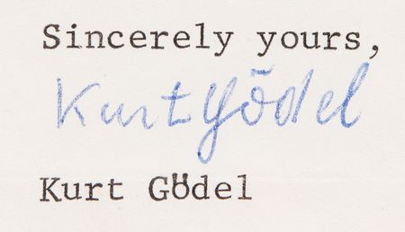 Lot #214 Kurt Godel Typed Letter Signed on His 