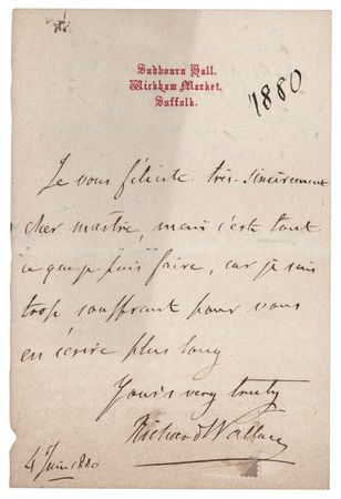 Lot #684 Richard Wallace Autograph Letter Signed - Image 1