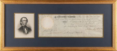 Lot #148 John Tyler Partial Document Signed as