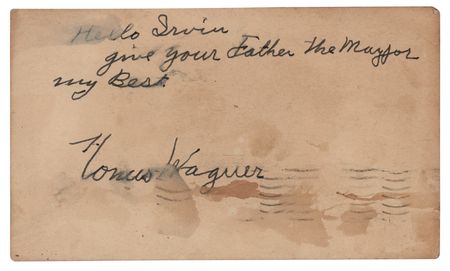 Lot #968 Honus Wagner Signature - Image 1