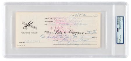 Lot #783 Marilyn Monroe Signed and Filled Out Saks Fifth Avenue Counter Check (1953) - Image 1