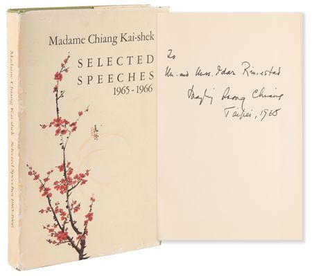 Lot #260 Madame Chiang Kai-shek Signed Book - Selected Speeches, 1965-1966 - Image 1