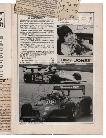 Lot #965 Ayrton Senna Signed 1983 British Formula Three Championship Program - Also Signed by Drivers Davy Jones and Calvin Fish - Image 2