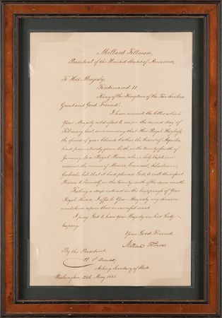 Lot #7 Millard Fillmore Letter Signed as President to Ferdinand II, Sending Condolences on the Death of an Infant Prince - Image 1