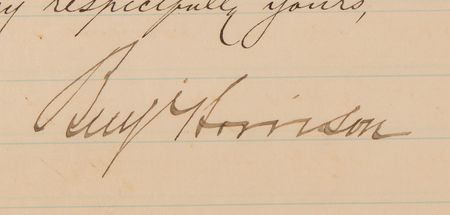 Lot #77 Benjamin Harrison Letter Signed as President - Image 3