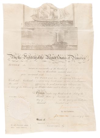 Lot #96 James Madison and James Monroe Document Signed as President and Secretary of State - Image 1