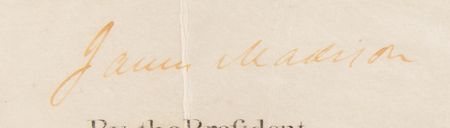 Lot #96 James Madison and James Monroe Document Signed as President and Secretary of State - Image 2