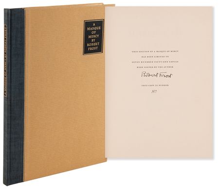 Lot #725 Robert Frost Signed Book - A Masque of Mercy (Ltd. Ed. #357/751) - Image 1