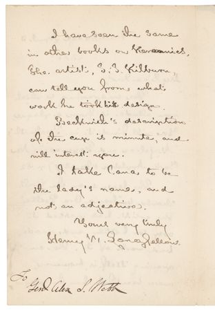 Lot #737 Henry Wadsworth Longfellow Autograph Letter Signed on Ceramics - Image 2