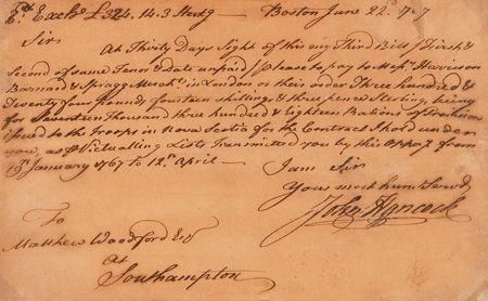 Lot #158 John Hancock Autograph Document Signed, Supplying Rations to Troops in Nova Scotia - Image 1