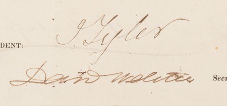 Lot #149 John Tyler and Daniel Webster Partial Document Signed as President and Secretary of State - Image 2