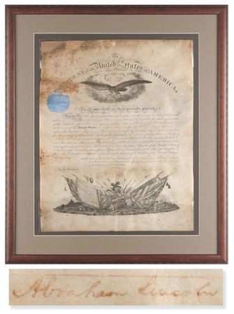 Lot #11 Abraham Lincoln Document Signed as