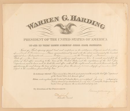 Lot #75 Warren G. Harding Document Signed as President - Image 2