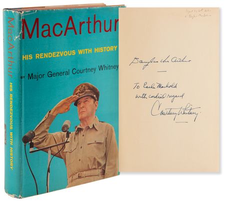 Lot #511 Douglas MacArthur Signed Book - MacArthur: His Rendezvous With History - Image 1
