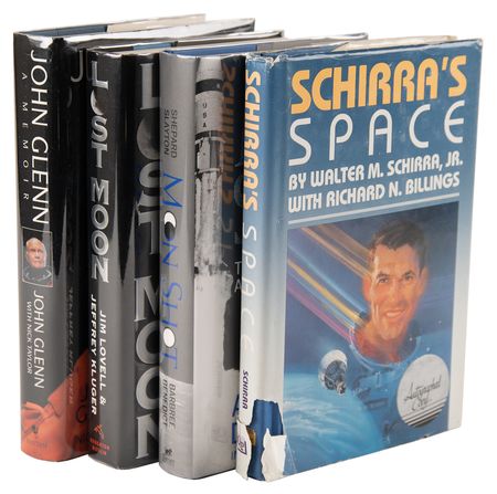 Lot #610 Astronauts (4) Signed Books with Shepard, Glennn, Schirra, and Lovell - Image 1