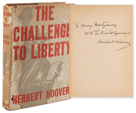 Lot #81 Herbert Hoover Signed Book - The Challenge to Liberty - Image 1
