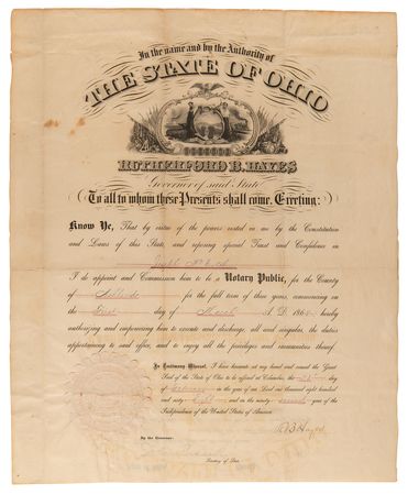 Lot #79 Rutherford B. Hayes Document Signed - Image 1