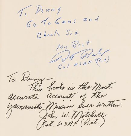 Lot #574 Yamamoto Mission: Rex Barber and John Mitchell Signed Book - Image 2