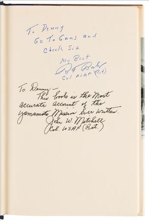 Lot #574 Yamamoto Mission: Rex Barber and John Mitchell Signed Book - Image 4