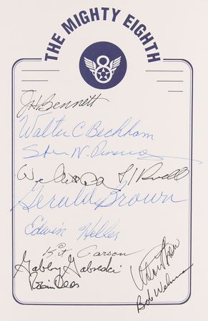 Lot #554 US Air Force Pilots (12) Signed Book - The Mighty Eighth - Image 2
