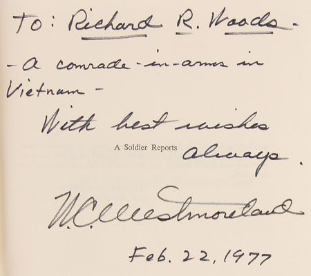 Lot #561 William Westmoreland Signed Book - A Soldier Reports - Image 2