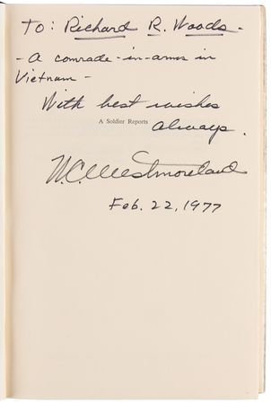 Lot #561 William Westmoreland Signed Book - A Soldier Reports - Image 4