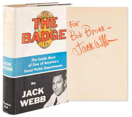 Lot #924 Jack Webb Signed Book - The Badge - Image 1