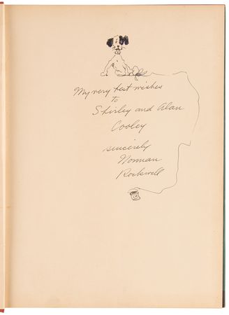 Lot #663 Norman Rockwell Signed Dog Sketch in Book - Norman Rockwell: Illustrator - Image 4