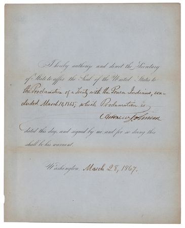Lot #14 President Andrew Johnson Proclaims the