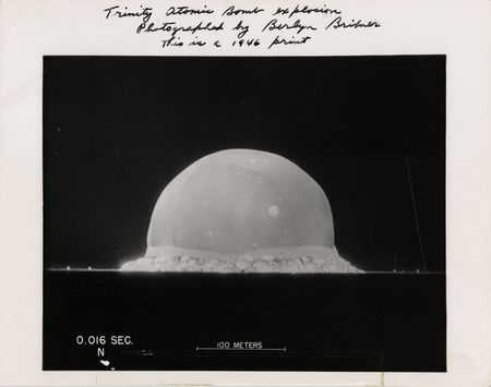 Lot #449 Atomic Bomb: Berlyn Brixner Signed Photograph - 'Trinity (0.016 Sec.)' - Image 1