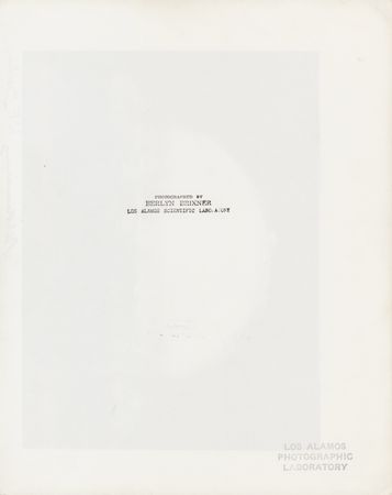 Lot #447 Atomic Bomb: Norris Bradbury and Robert Bacher Signed Photograph - 'Trinity (0.053 Sec.)' - Image 2