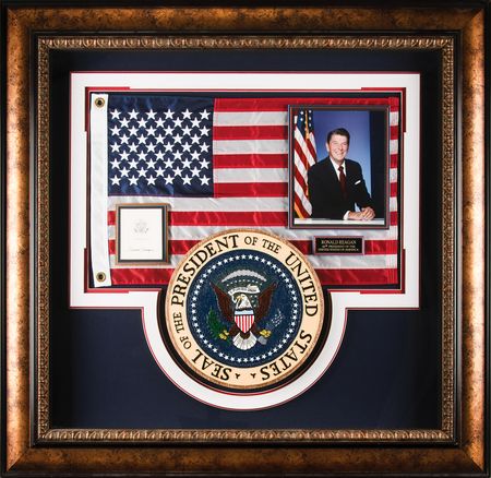 Lot #112 Ronald Reagan Signature Display - Image 1