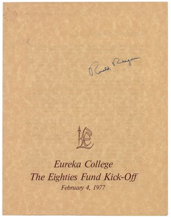 Lot #115 Ronald Reagan Signed 1977 Eureka College Program - Image 1