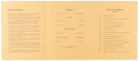 Lot #115 Ronald Reagan Signed 1977 Eureka College Program - Image 2