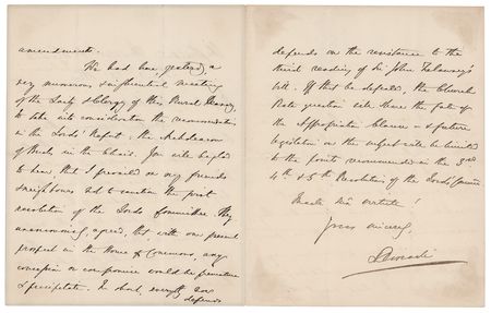 Lot #262 Benjamin Disraeli Autograph Letter Signed - Image 2