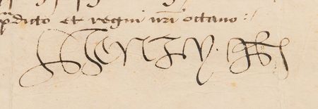 Lot #182 King Henry VIII Document Signed, Ratifying the Treaty of London - Establishing a League to Contain French Power - Image 3
