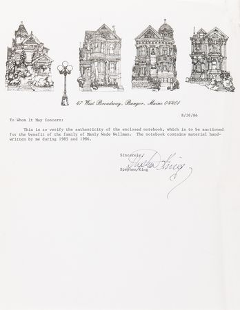 Lot #704 Stephen King’s Personal Notebook from 1985-1986, with (80+) Handwritten Pages of Story Drafts and Early Chapters for The Dark Tower II: The Drawing of the Three - Image 2