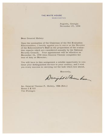 Lot #411 Lt. Gen. Thomas Hickey's 20th Century War Archive: WWI, WWII, and Korea, with Typed Letters Signed by Patton (2), Kennedy, Eisenhower, and Nixon (2) - Image 7