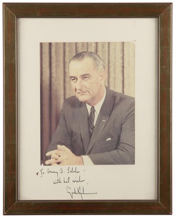 Lot #90 Lyndon B. Johnson Signed Photograph - Image 1