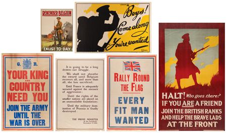 Lot #357 World War I (6) British Recruitment Posters - Image 1