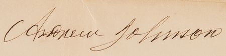 Lot #13 Andrew Johnson Document Signed as President, Pardoning Confederate Rebel and Former 'Border Ruffian' Commander - to be voided if he should acquire 