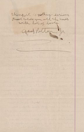 Lot #401 George S. Patton Autograph Letter Signed, Preparing for a Summer Trip: 