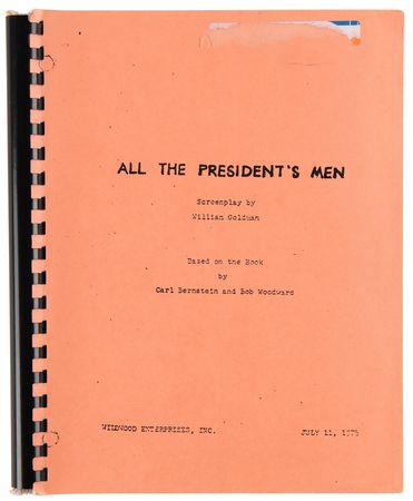 Lot #786 All the President's Men: Early-Stage Screenplay by William Goldman - Image 1
