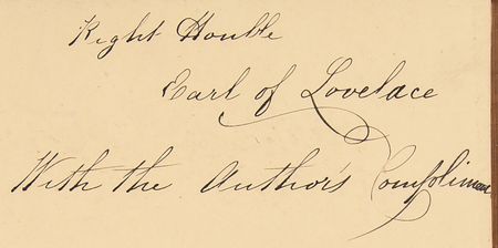 Lot #702 [Ralph Waldo Emerson] Presentation Copy of Representative Men to Earl and Ava Lovelace, the Earliest Computer Programmer - Image 2
