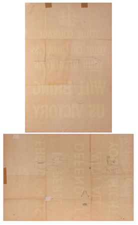 Lot #412 World War II 'Freedom Is In Peril' and 'Your Courage Will Bring Us Victory' Rare British Propaganda Posters (Large) - Image 2