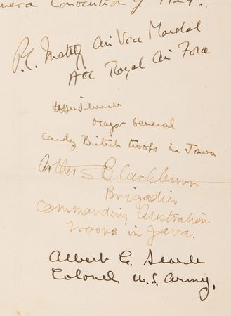 Lot #374 Allied 'Instrument of Surrender' Document to the Japanese at Java (1942), Retained by the Commander of the Texas 'Lost Battalion' - Image 2