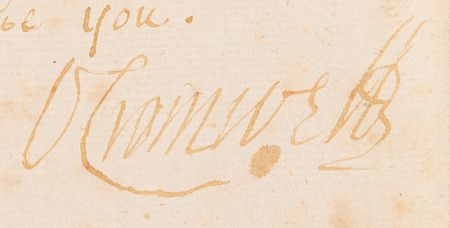Lot #172 Oliver Cromwell Rare Autograph Letter Signed on the Forthcoming Marriage of His Son Richard, the Future Lord Protector (1648) - Image 3